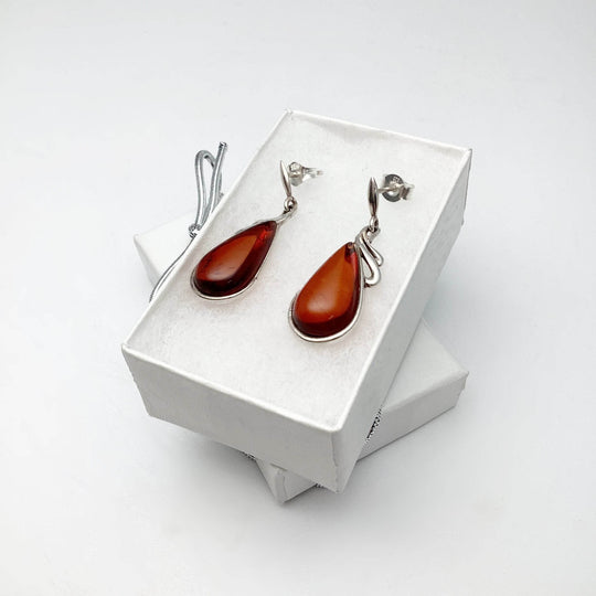 Cherry Amber Stud Earrings - Rocks and Gems Canada