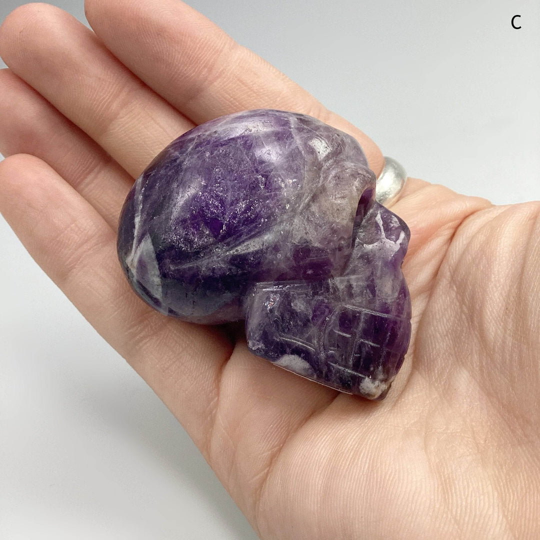 Carved Chevron Amethyst Skull - Rocks and Gems Canada