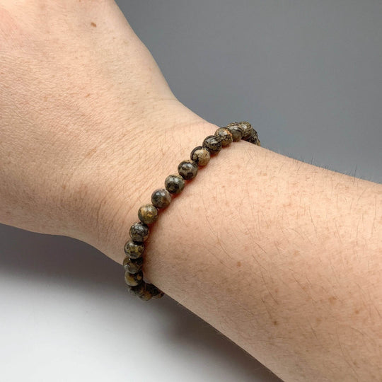 Orange Leopardskin Jasper Beaded Bracelet - Rocks and Gems Canada