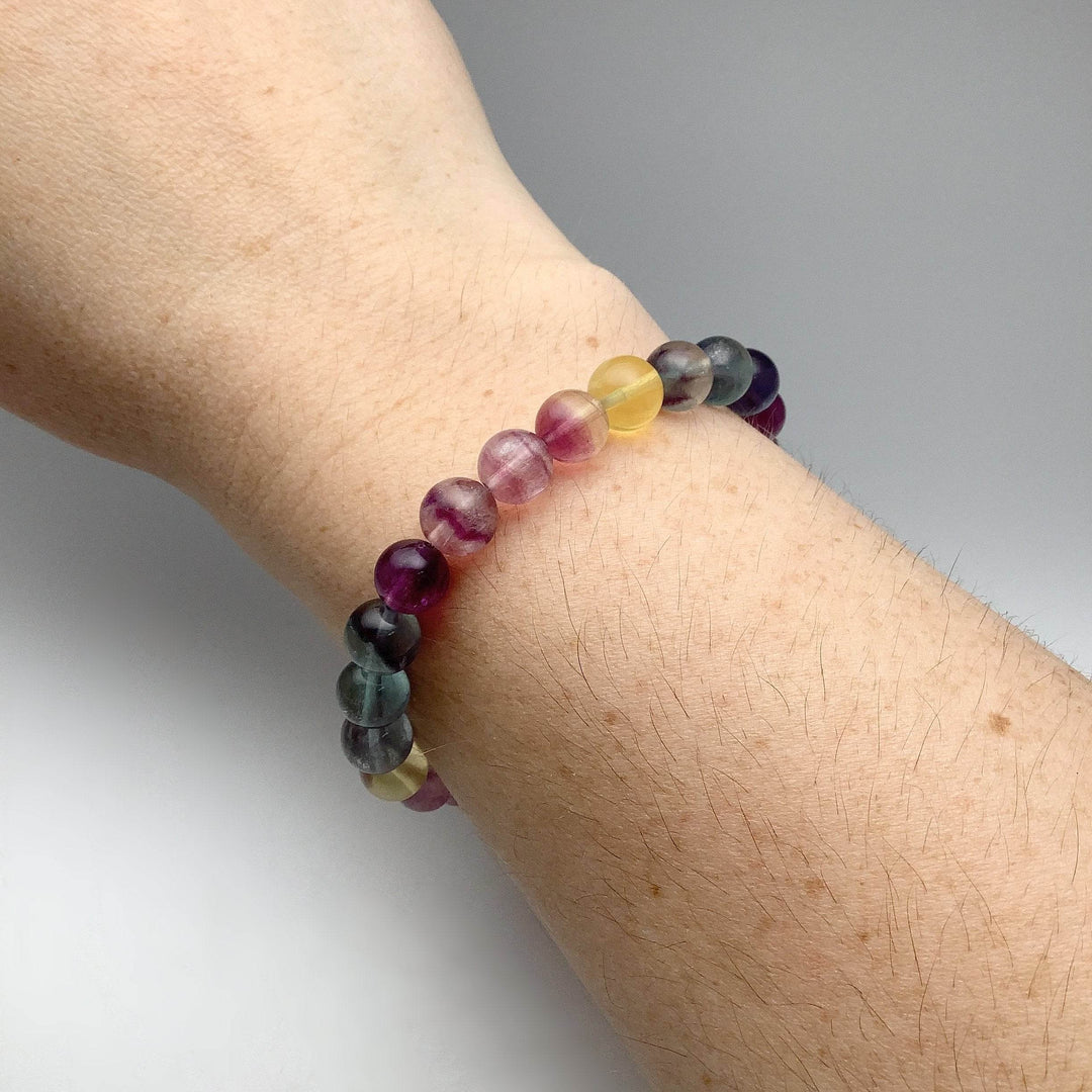 Rainbow Fluorite Beaded Bracelet - Rocks and Gems Canada