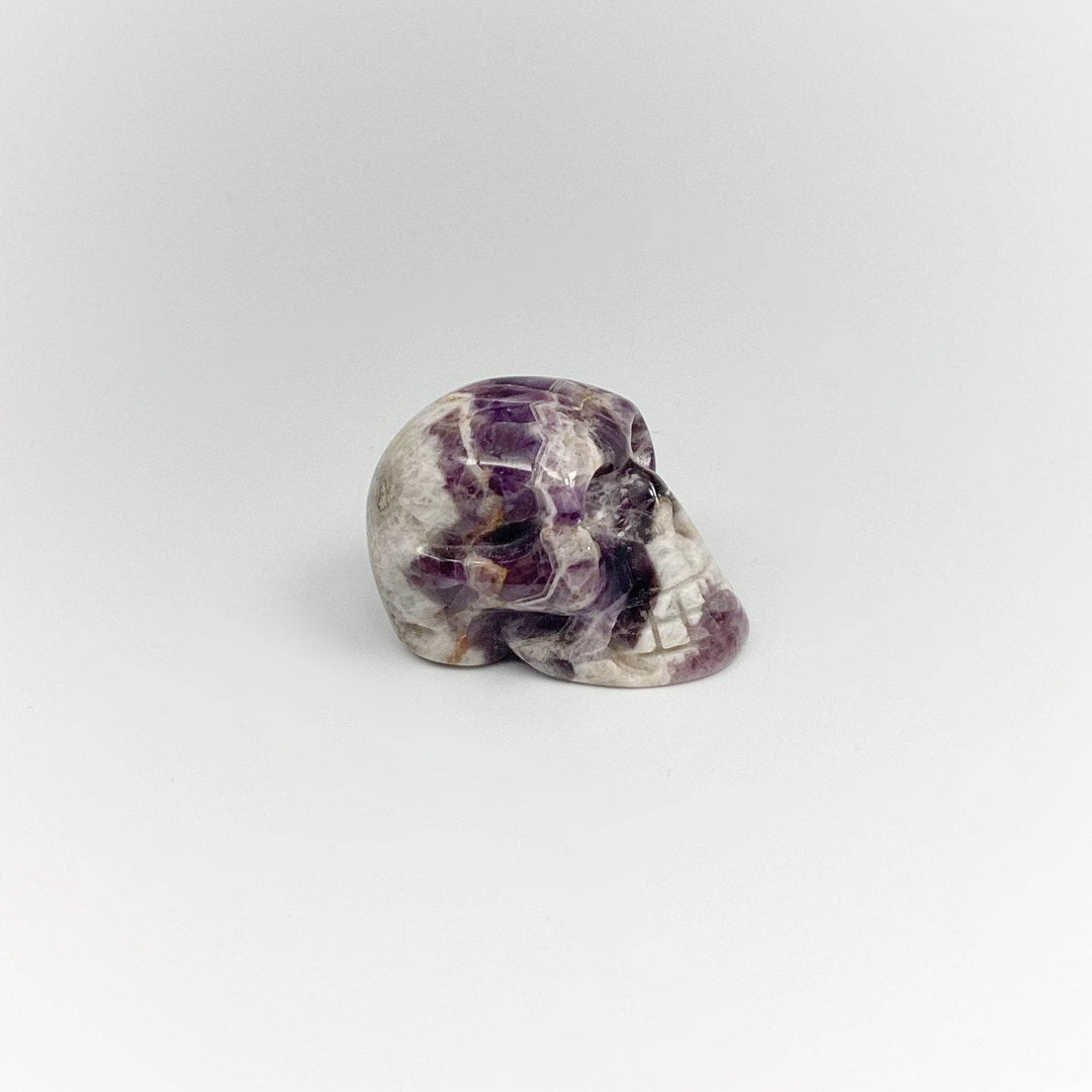 Carved Chevron Amethyst Skull - Rocks and Gems Canada