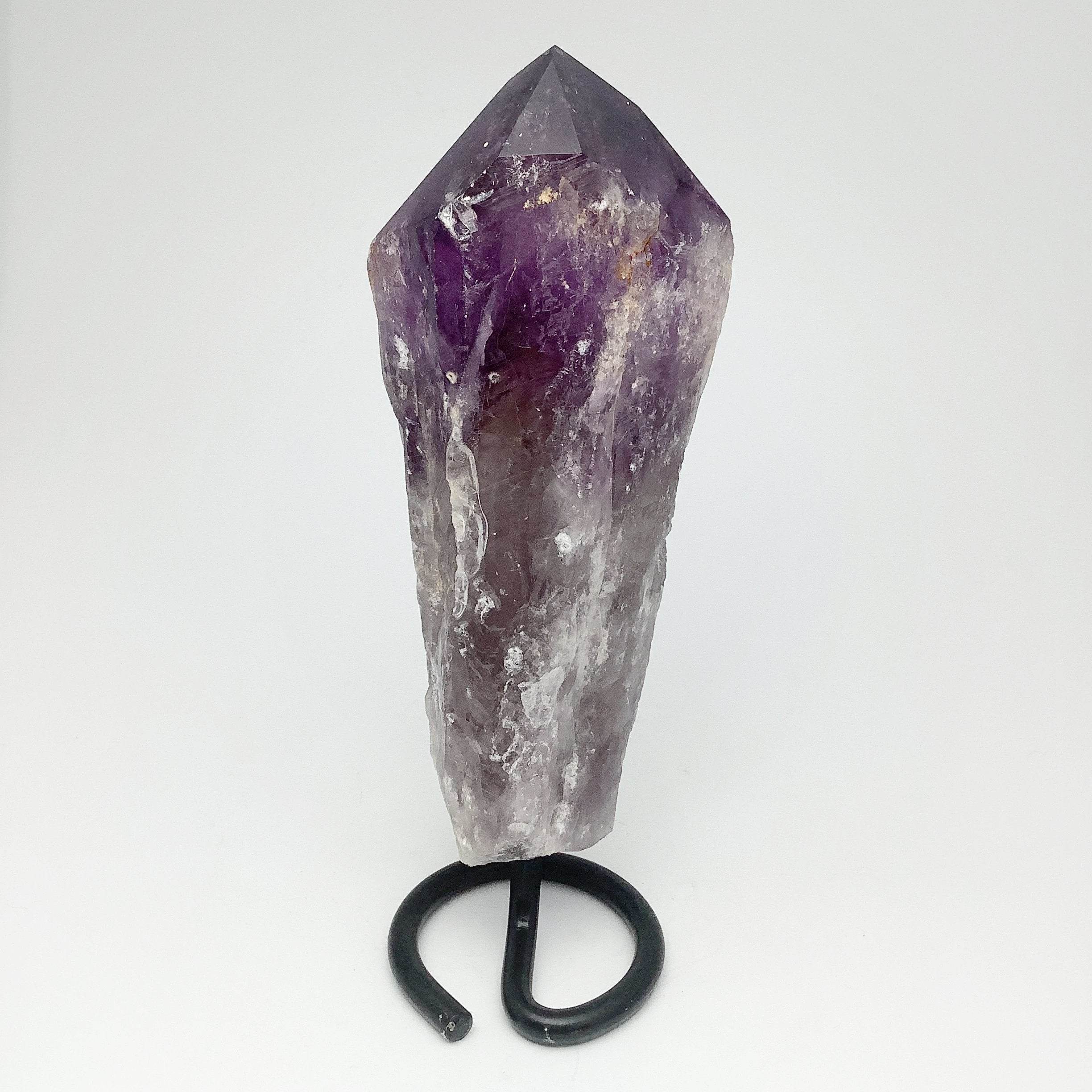 Rough Amethyst Scepter On Display Stand - Rocks and Gems Canada