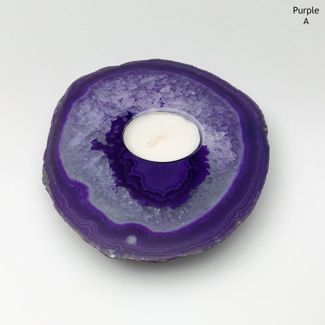Agate Candle Holder - Rocks and Gems Canada