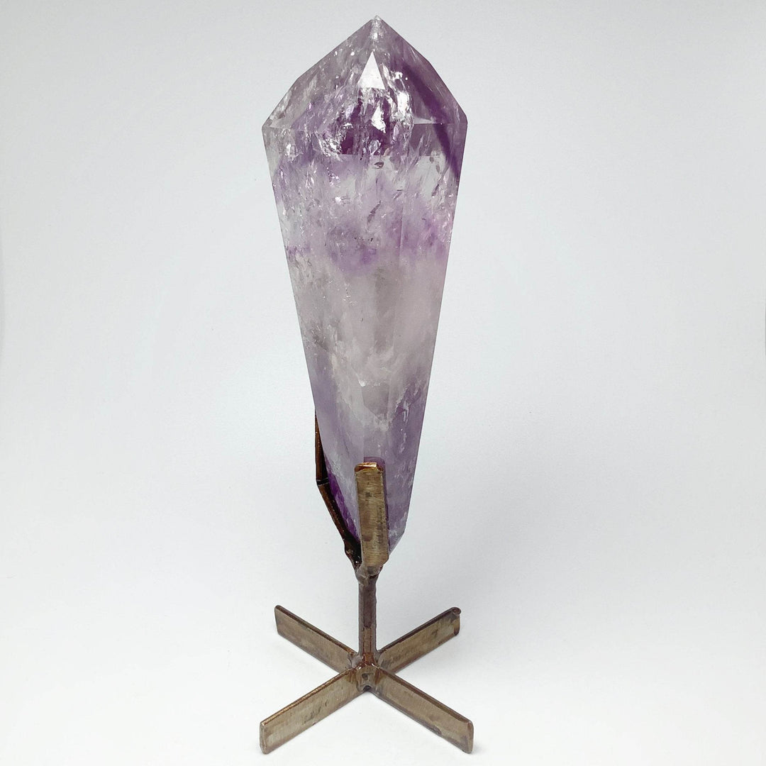 Polished Amethyst Scepter with Display Stand - Rocks and Gems Canada