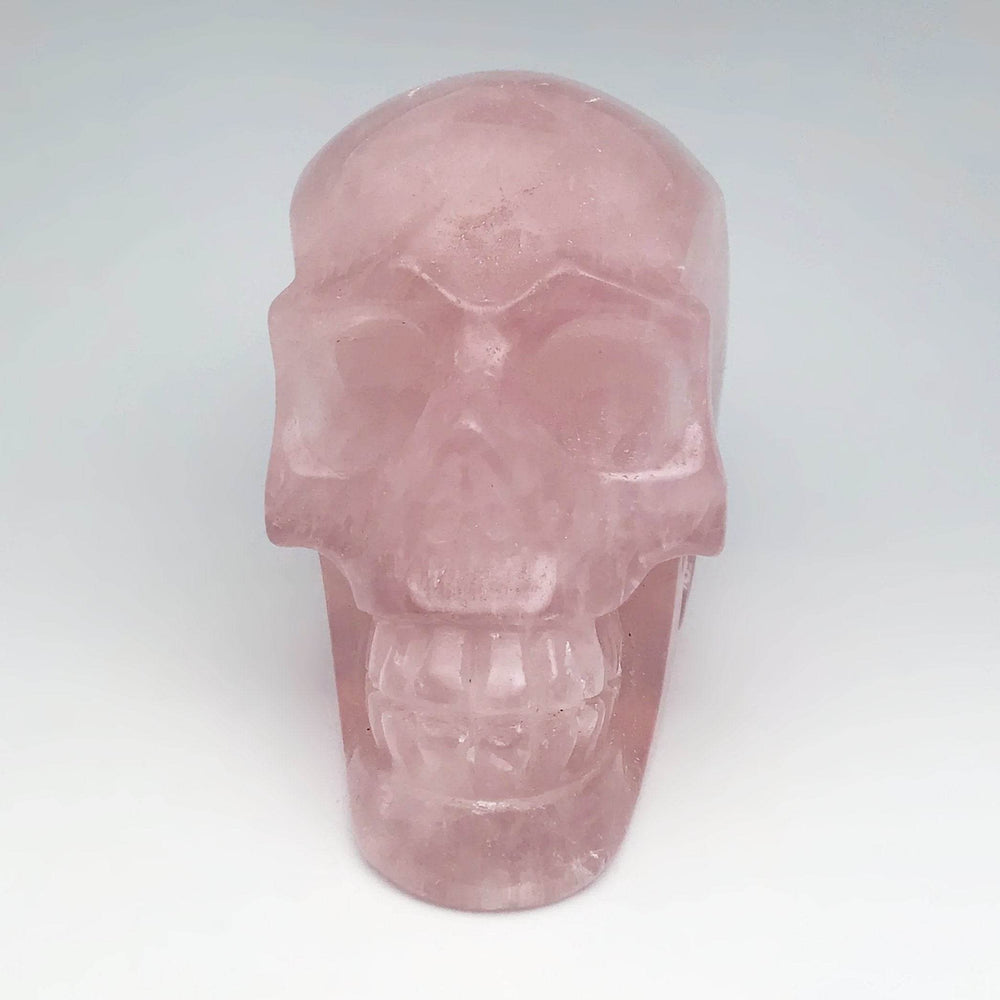 Carved Rose Quartz Skull - Rocks and Gems Canada