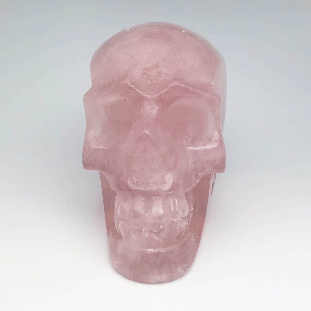 Carved Rose Quartz Skull - Rocks and Gems Canada