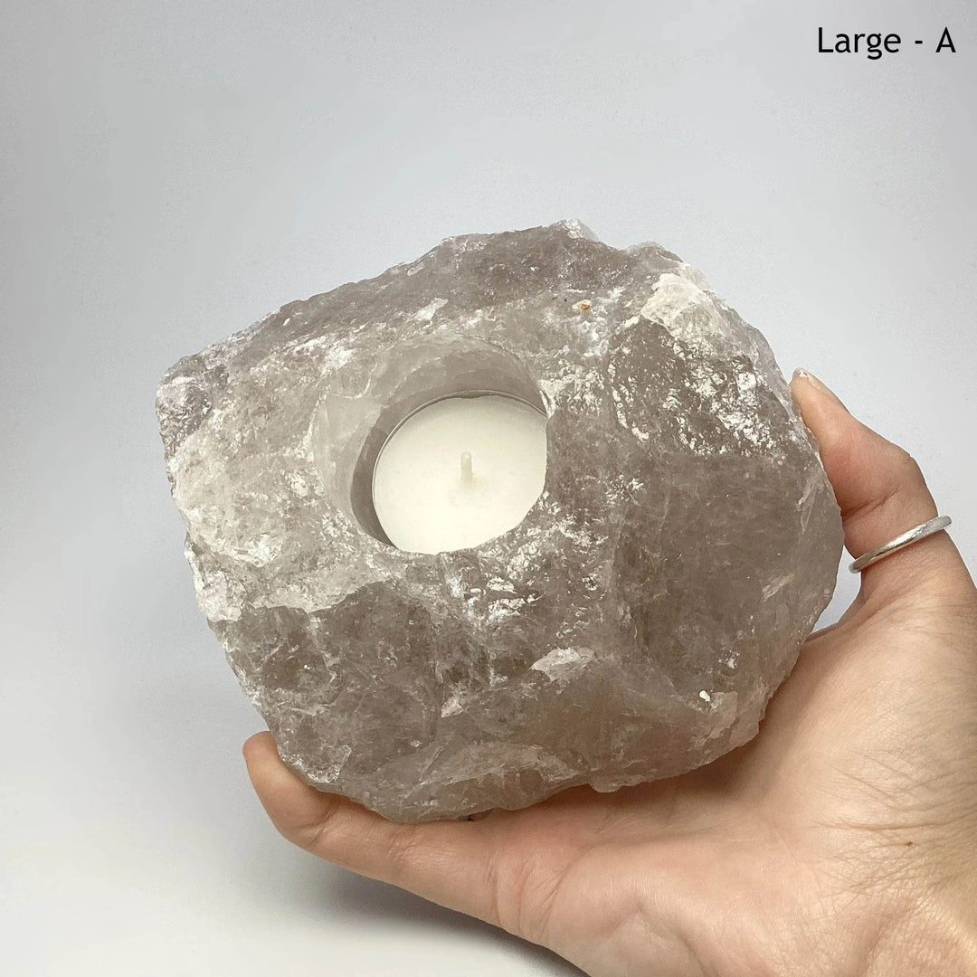 Rough Smoky Quartz Candle Holder - Rocks and Gems Canada