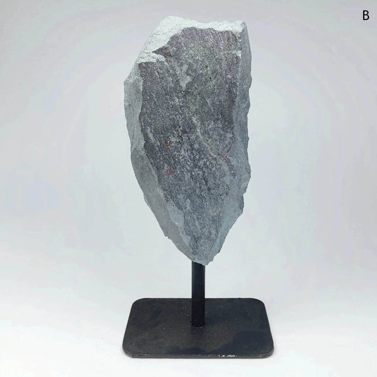 Raw Hematite on Metal Display Stand - Rocks and Gems Canada