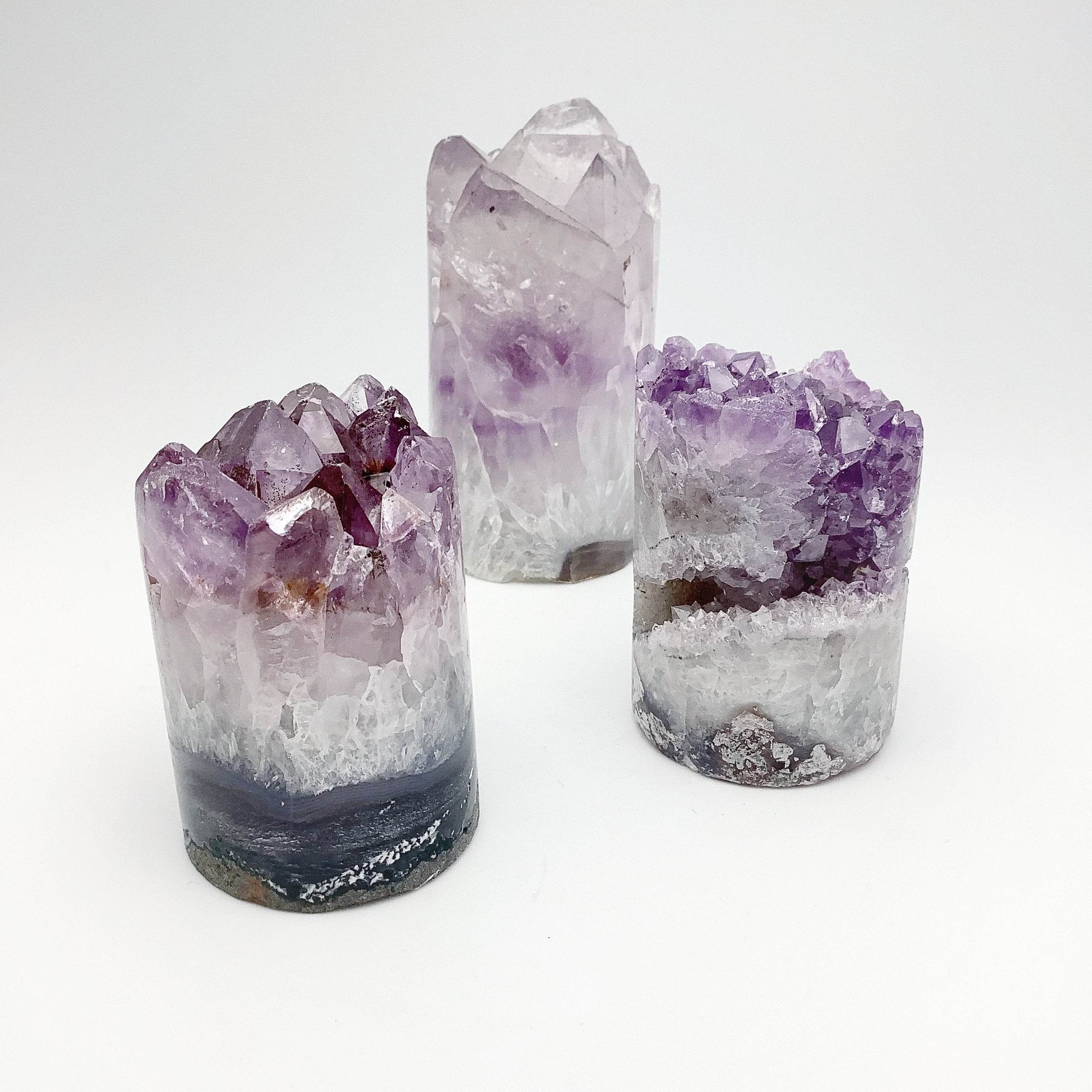 Amethyst Druze Cylinder Stand Up - Rocks and Gems Canada