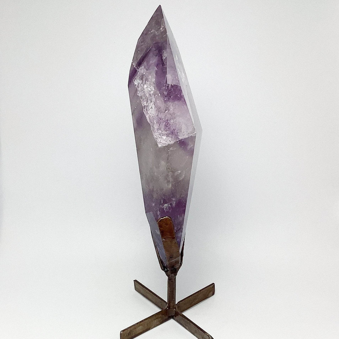 Polished Amethyst Scepter with Display Stand - Rocks and Gems Canada