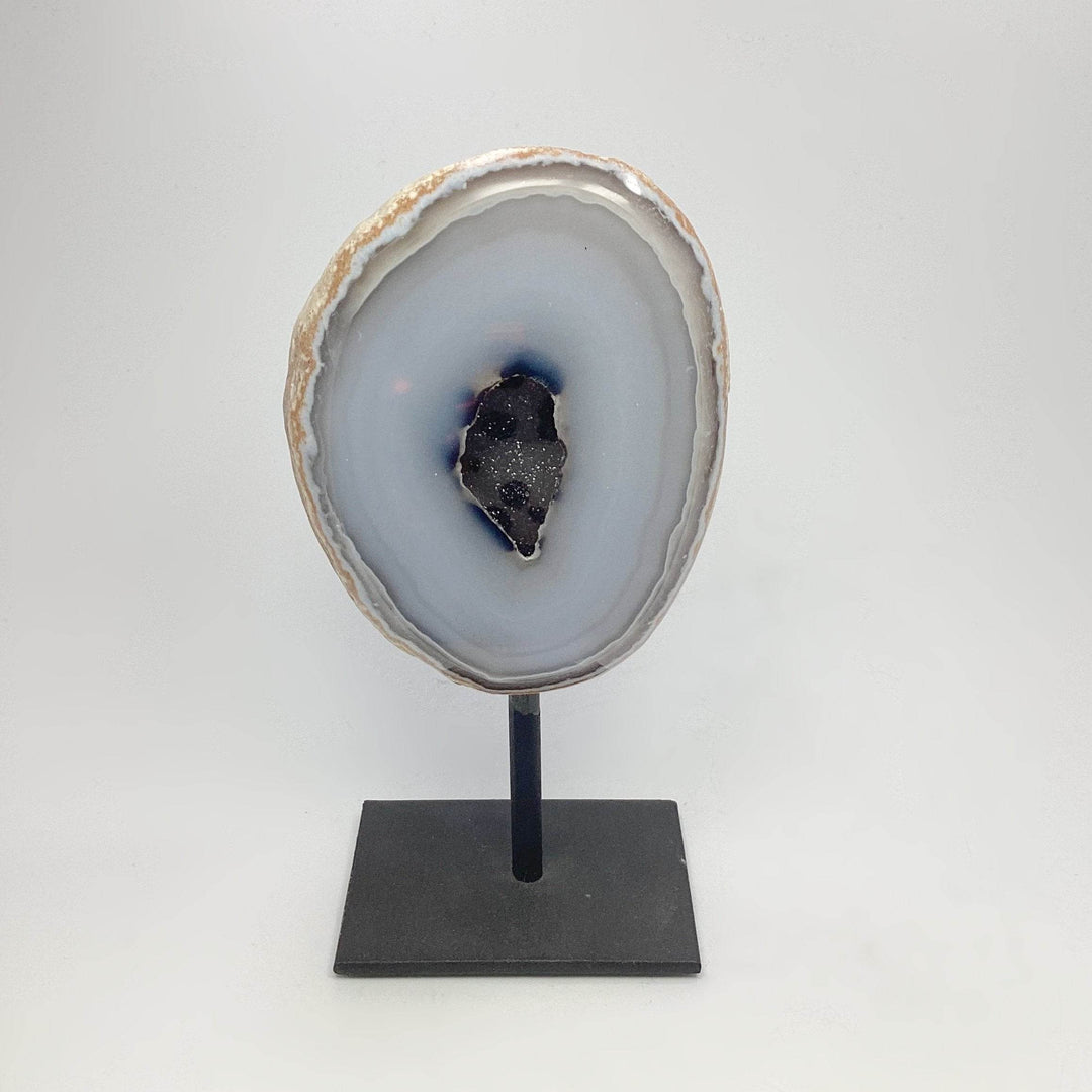 Natural Agate Geode on Stand - Rocks and Gems Canada