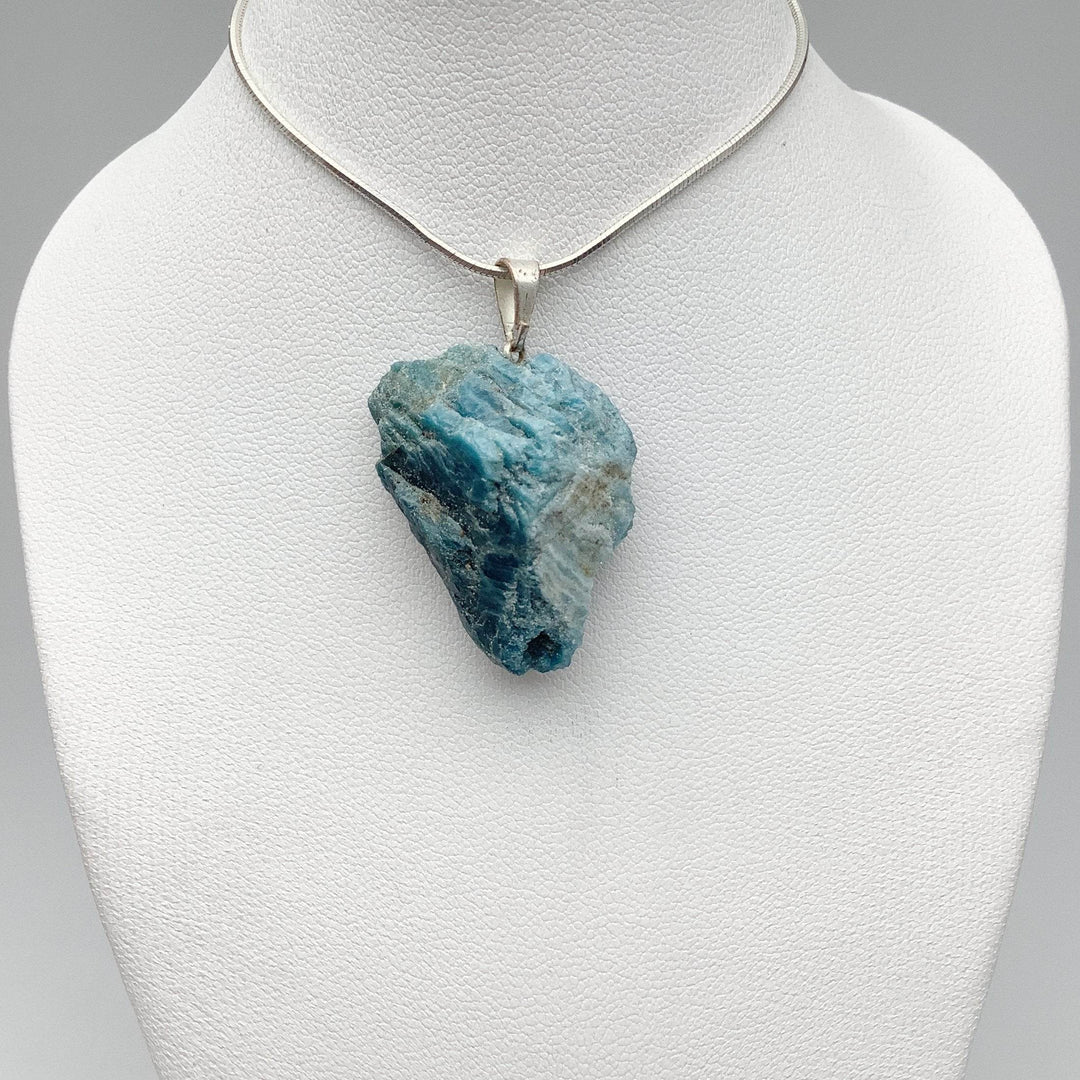 Blue Apatite Rough Chunk Pendant - Rocks and Gems Canada