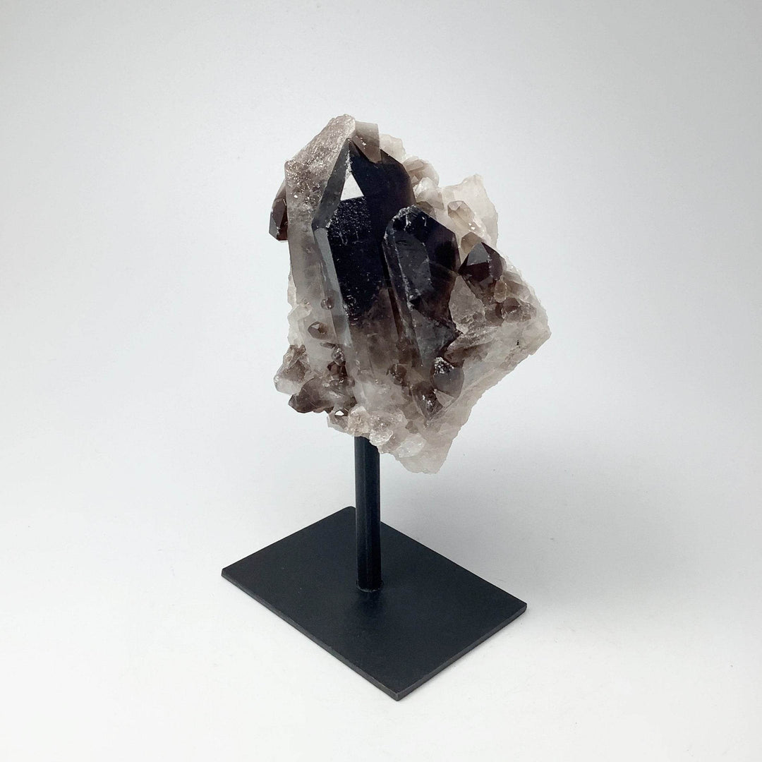 Smoky Quartz Cluster on Display Stand - Rocks and Gems Canada