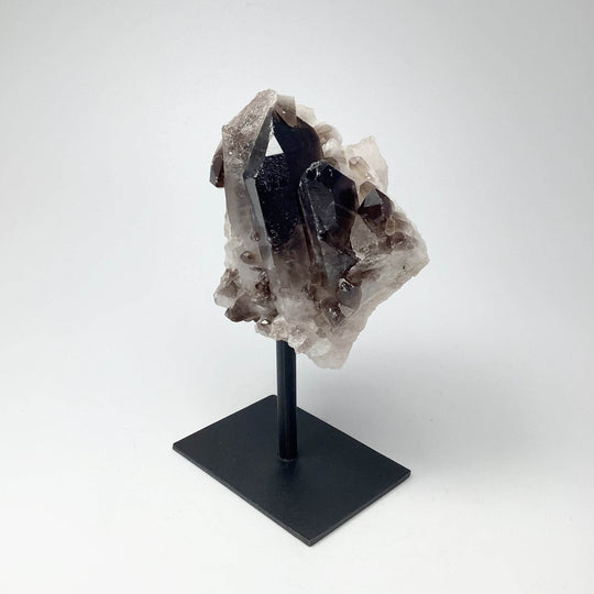 Smoky Quartz Cluster on Display Stand - Rocks and Gems Canada