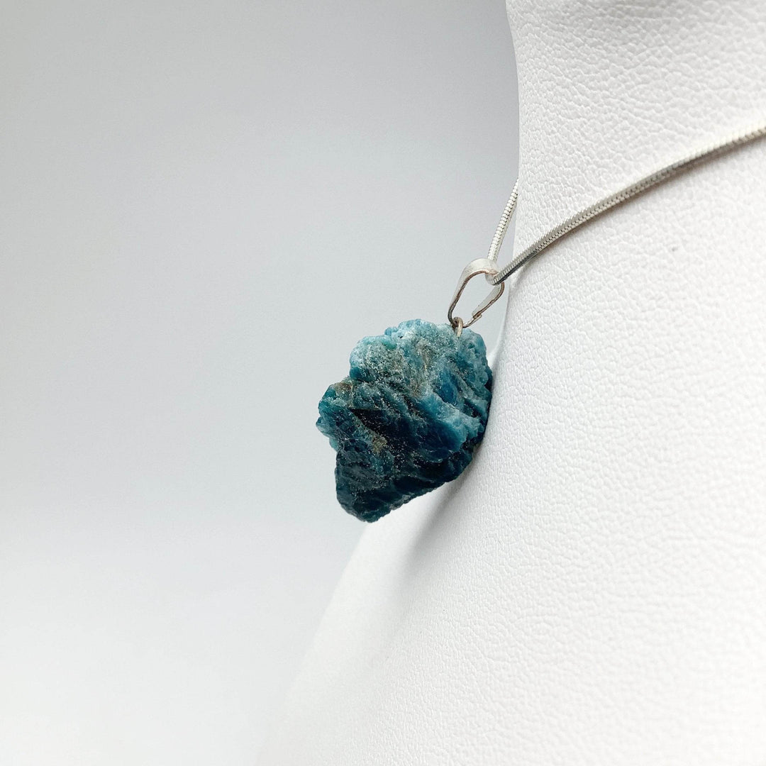 Blue Apatite Rough Chunk Pendant - Rocks and Gems Canada