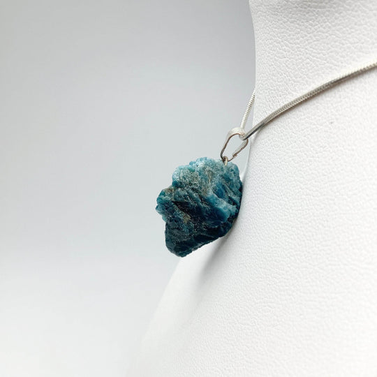 Blue Apatite Rough Chunk Pendant - Rocks and Gems Canada