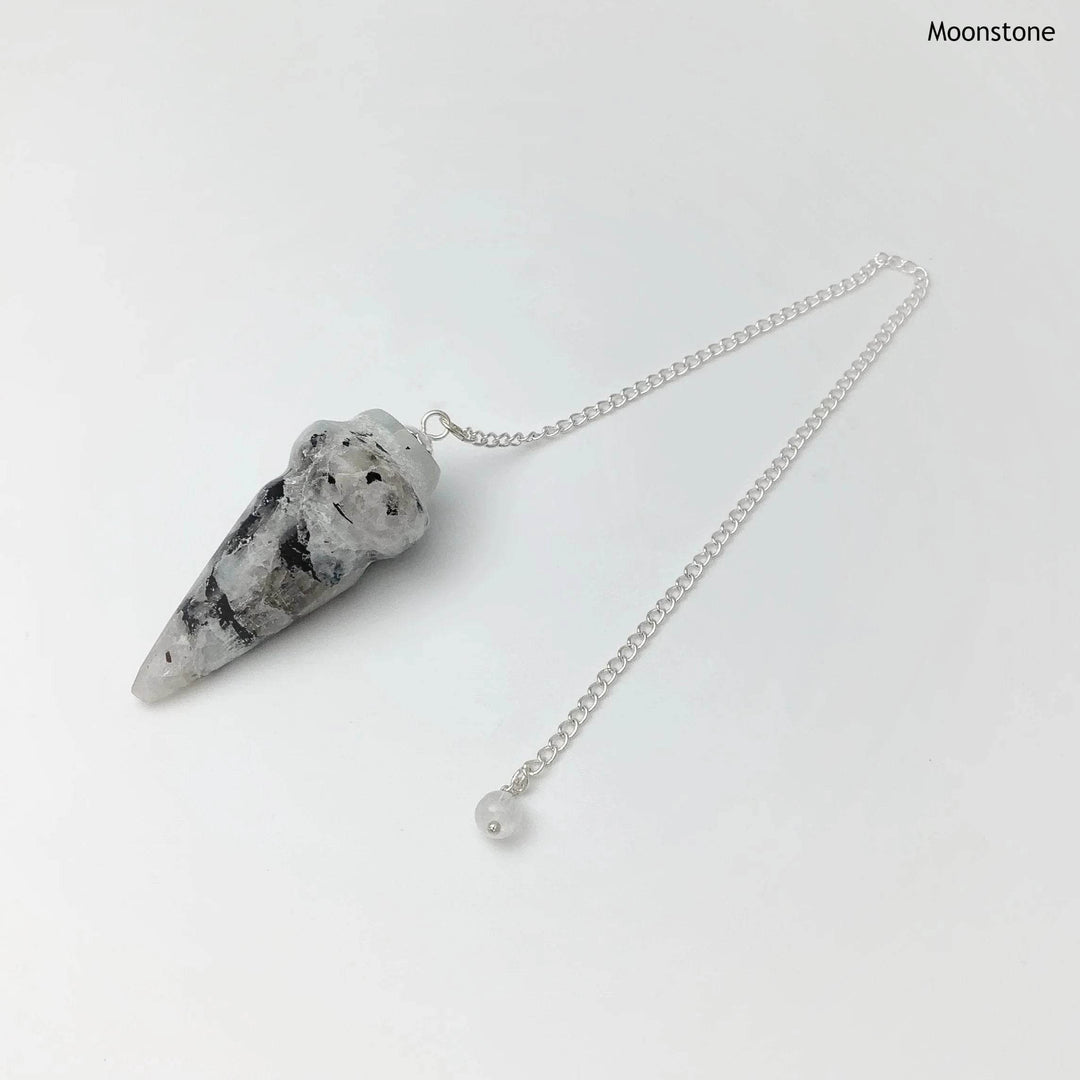 Polished Gemstone Pendulum with Quartz Bead - Rocks and Gems Canada