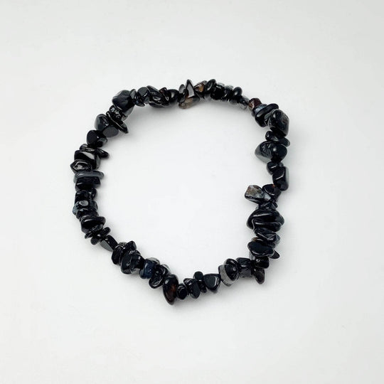 Black Agate Chip Beaded Bracelet - Rocks and Gems Canada