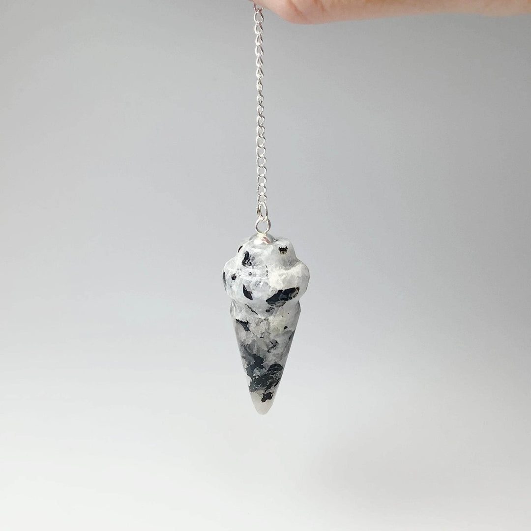 Polished Gemstone Pendulum with Quartz Bead - Rocks and Gems Canada