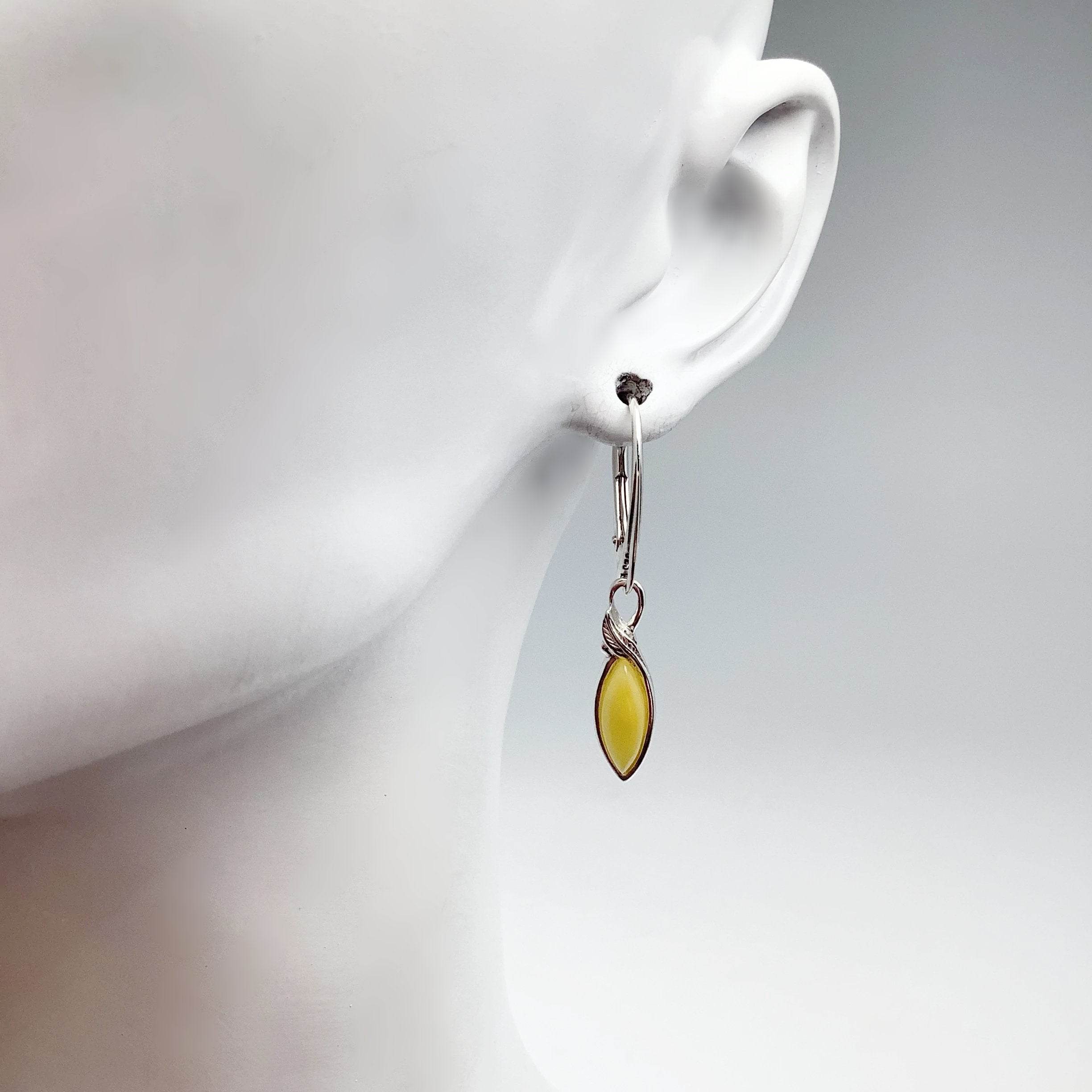 Butterscotch Amber Dangle Earrings - Rocks and Gems Canada