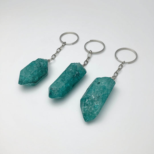 Rough Crackle Quartz Keychain - Rocks and Gems Canada