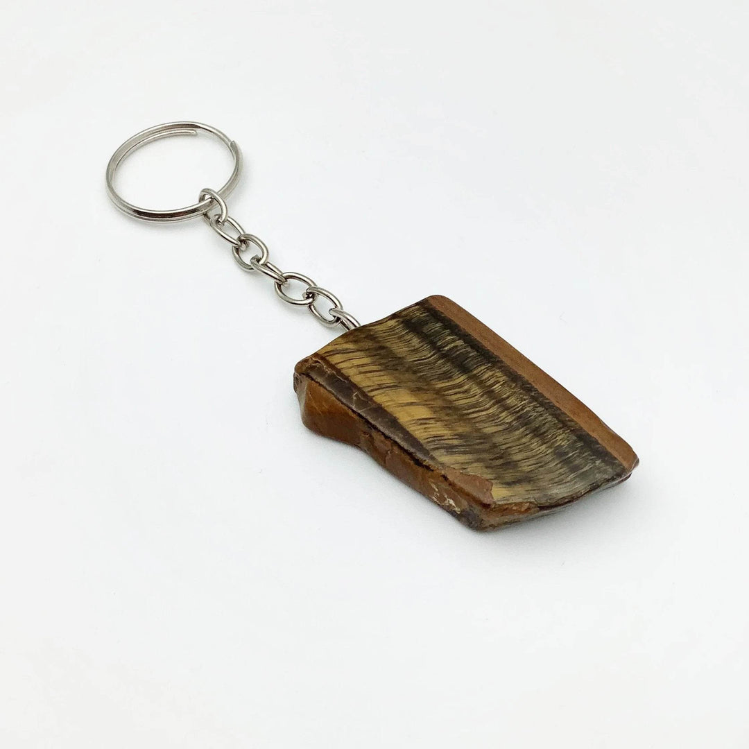 Tiger Eye Slice Keychain - Rocks and Gems Canada
