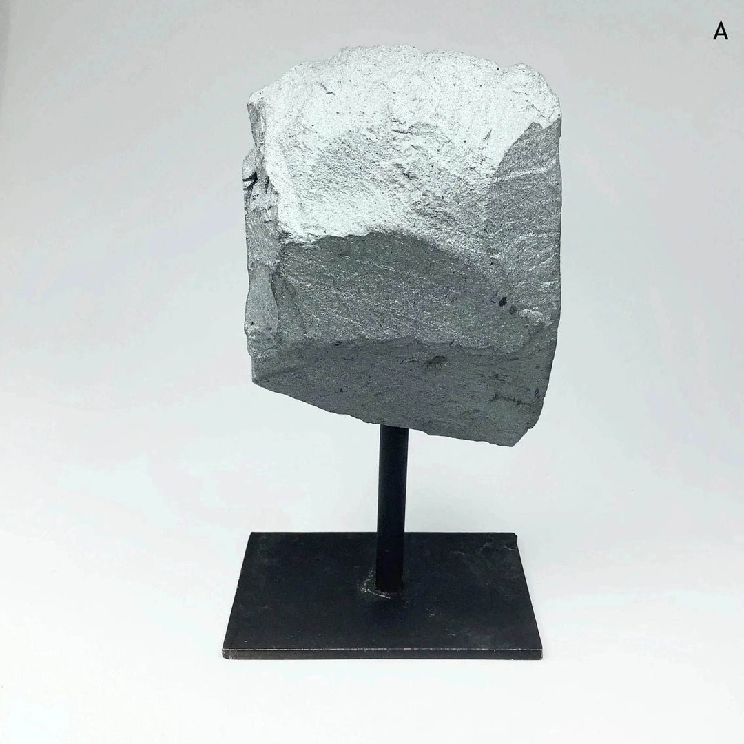 Raw Hematite on Metal Display Stand - Rocks and Gems Canada