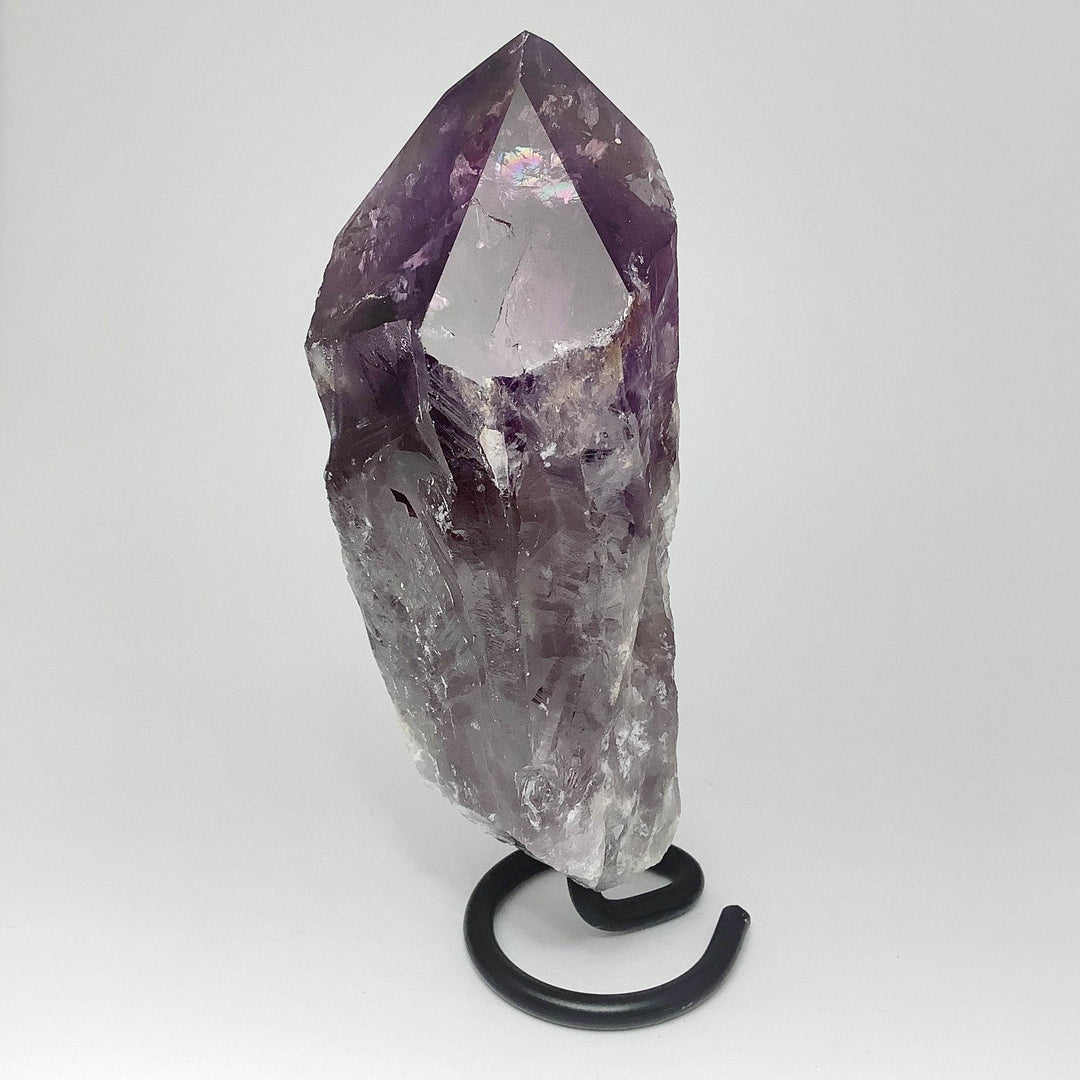Rough Amethyst Scepter On Display Stand - Rocks and Gems Canada