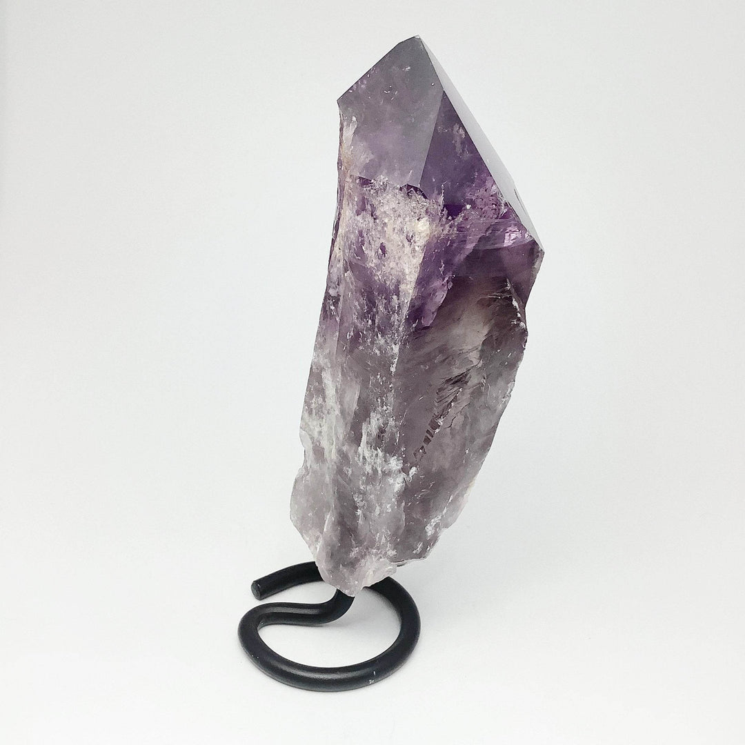 Rough Amethyst Scepter On Display Stand - Rocks and Gems Canada