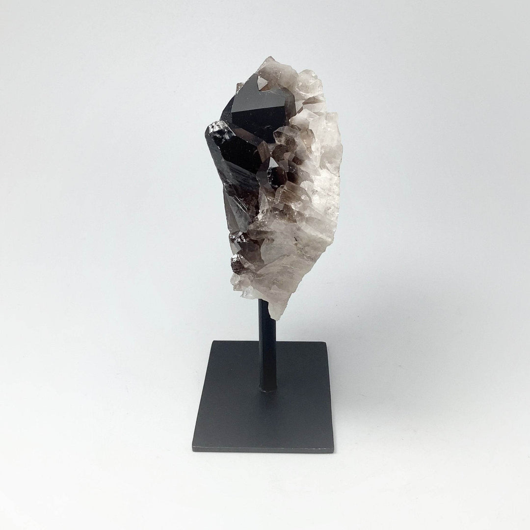 Smoky Quartz Cluster on Display Stand - Rocks and Gems Canada