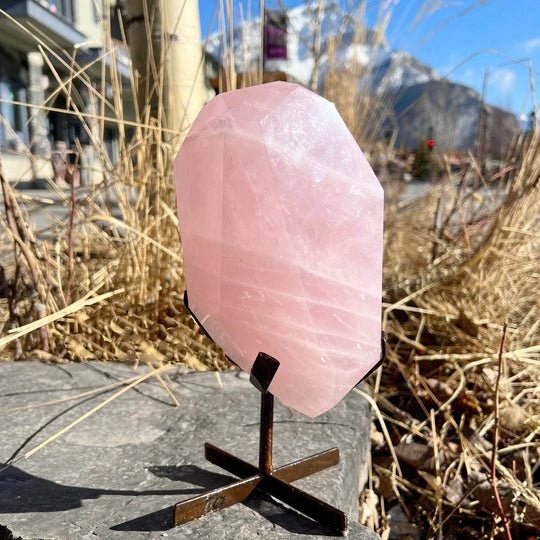Rose Quartz with Display Stand - Rocks and Gems Canada