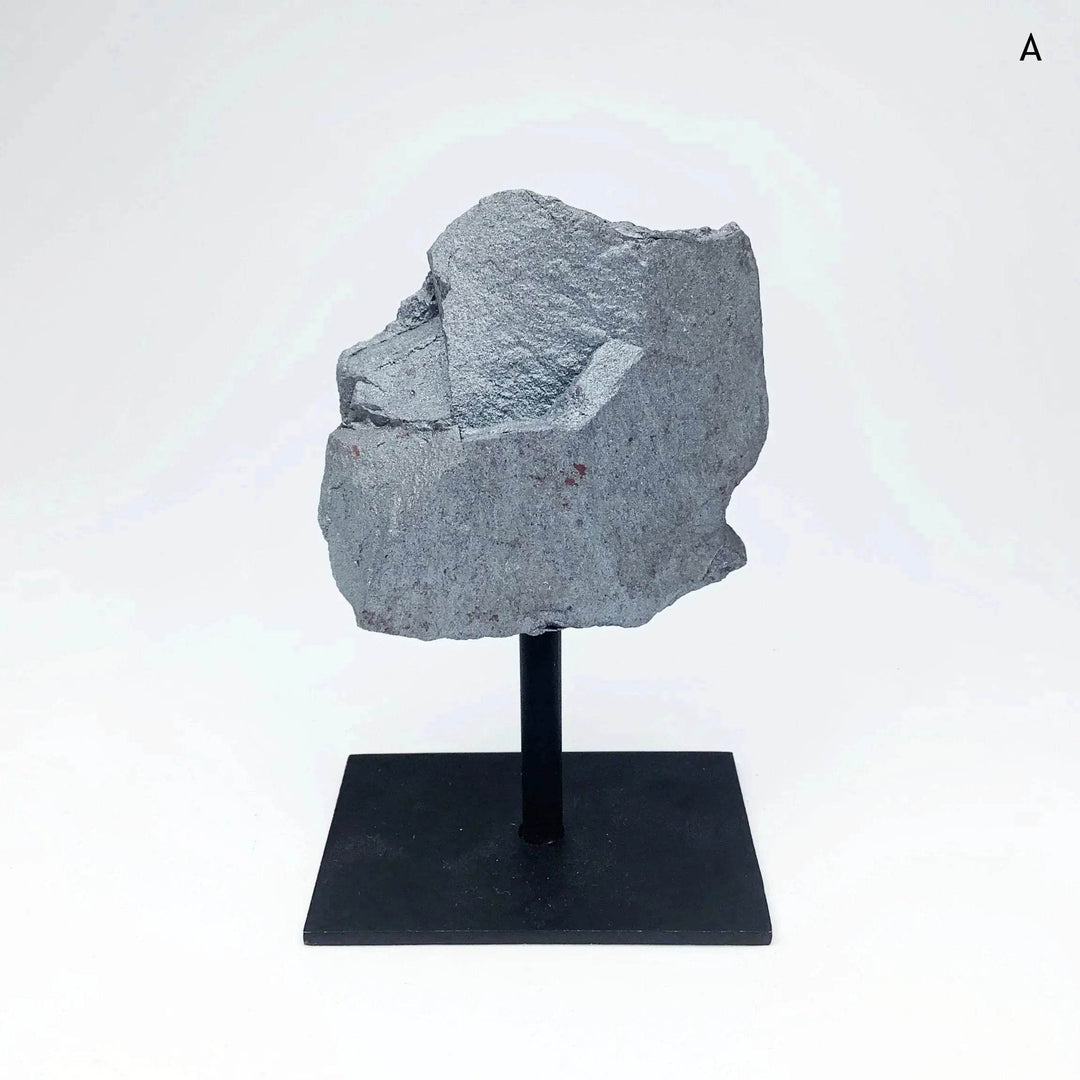 Raw Hematite on Metal Display Stand - Rocks and Gems Canada