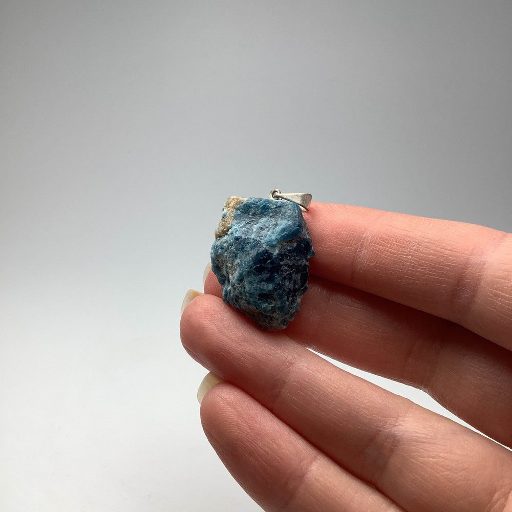 Blue Apatite Rough Chunk Pendant - Rocks and Gems Canada