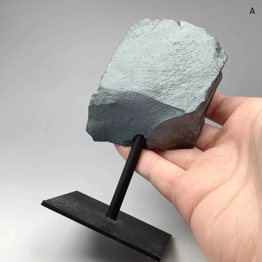 Raw Hematite on Metal Display Stand - Rocks and Gems Canada