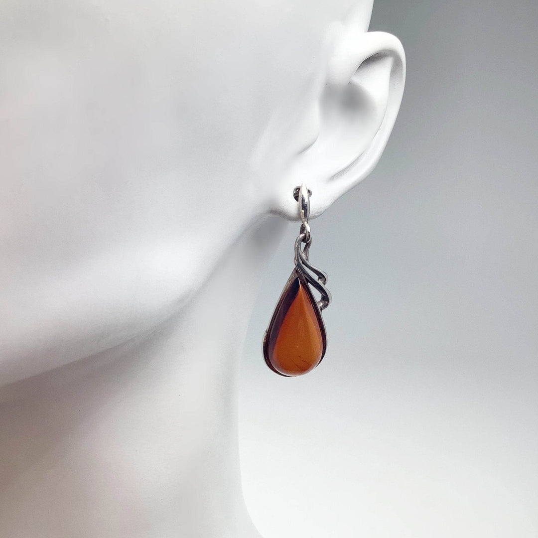 Cherry Amber Stud Earrings - Rocks and Gems Canada