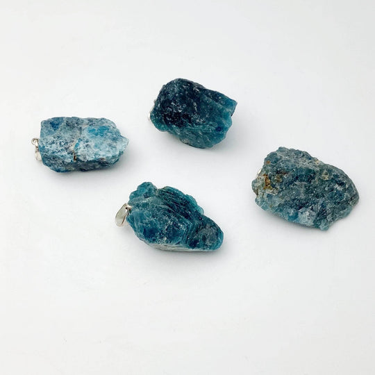 Blue Apatite Rough Chunk Pendant - Rocks and Gems Canada