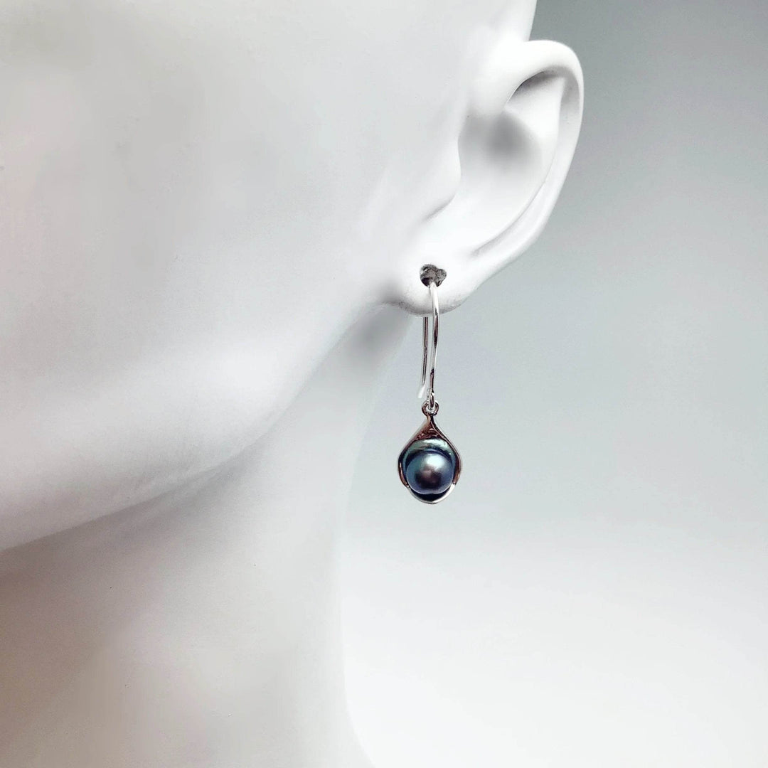 Tahitian Pearl Dangle Earrings - Rocks and Gems Canada
