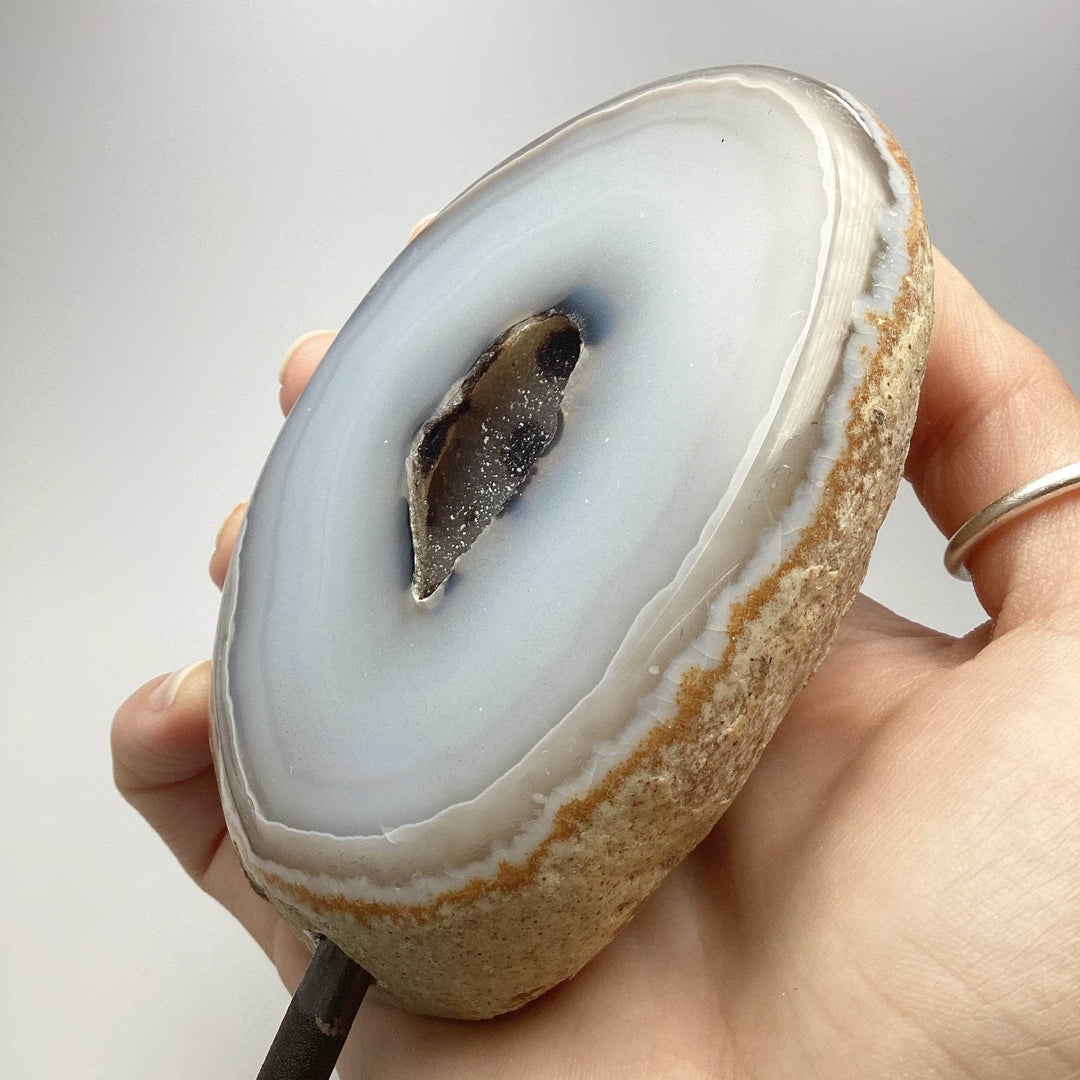 Natural Agate Geode on Stand - Rocks and Gems Canada