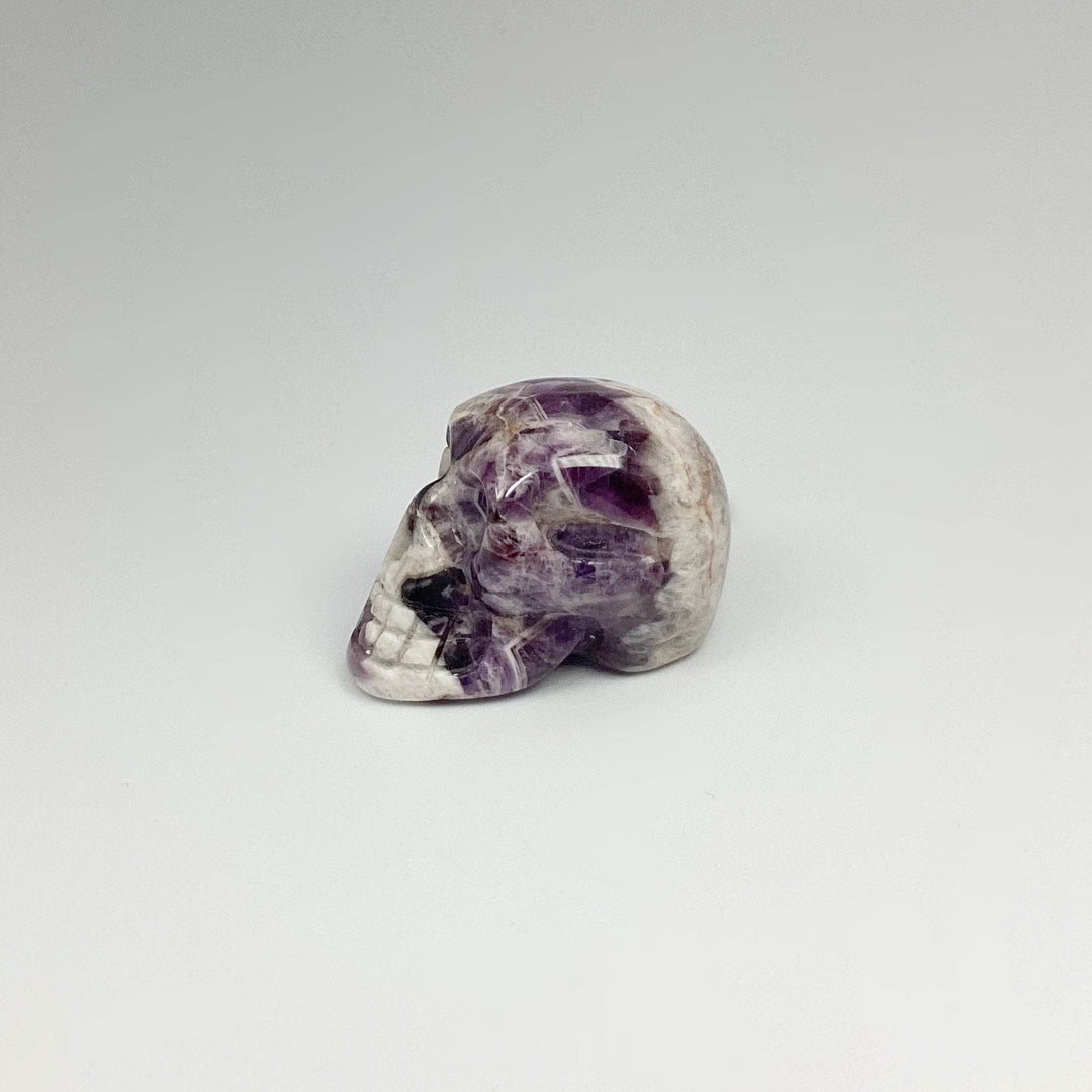 Carved Chevron Amethyst Skull - Rocks and Gems Canada