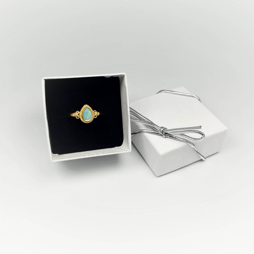 Amazonite Gold Finish Ring - Rocks and Gems Canada
