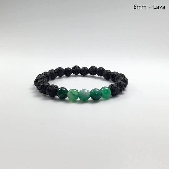 Banded Green Agate Beaded Bracelet - Rocks and Gems Canada