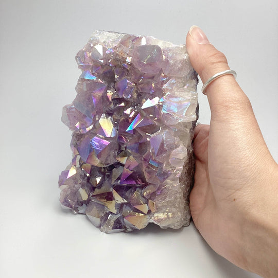 Rainbow Amethyst Druze Cluster Stand Up - Rocks and Gems Canada