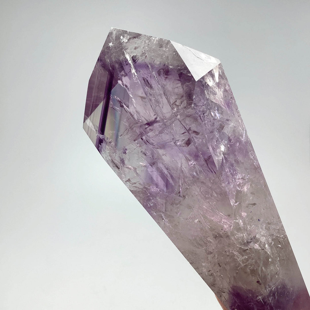 Polished Amethyst Scepter with Display Stand - Rocks and Gems Canada
