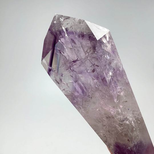 Polished Amethyst Scepter with Display Stand - Rocks and Gems Canada
