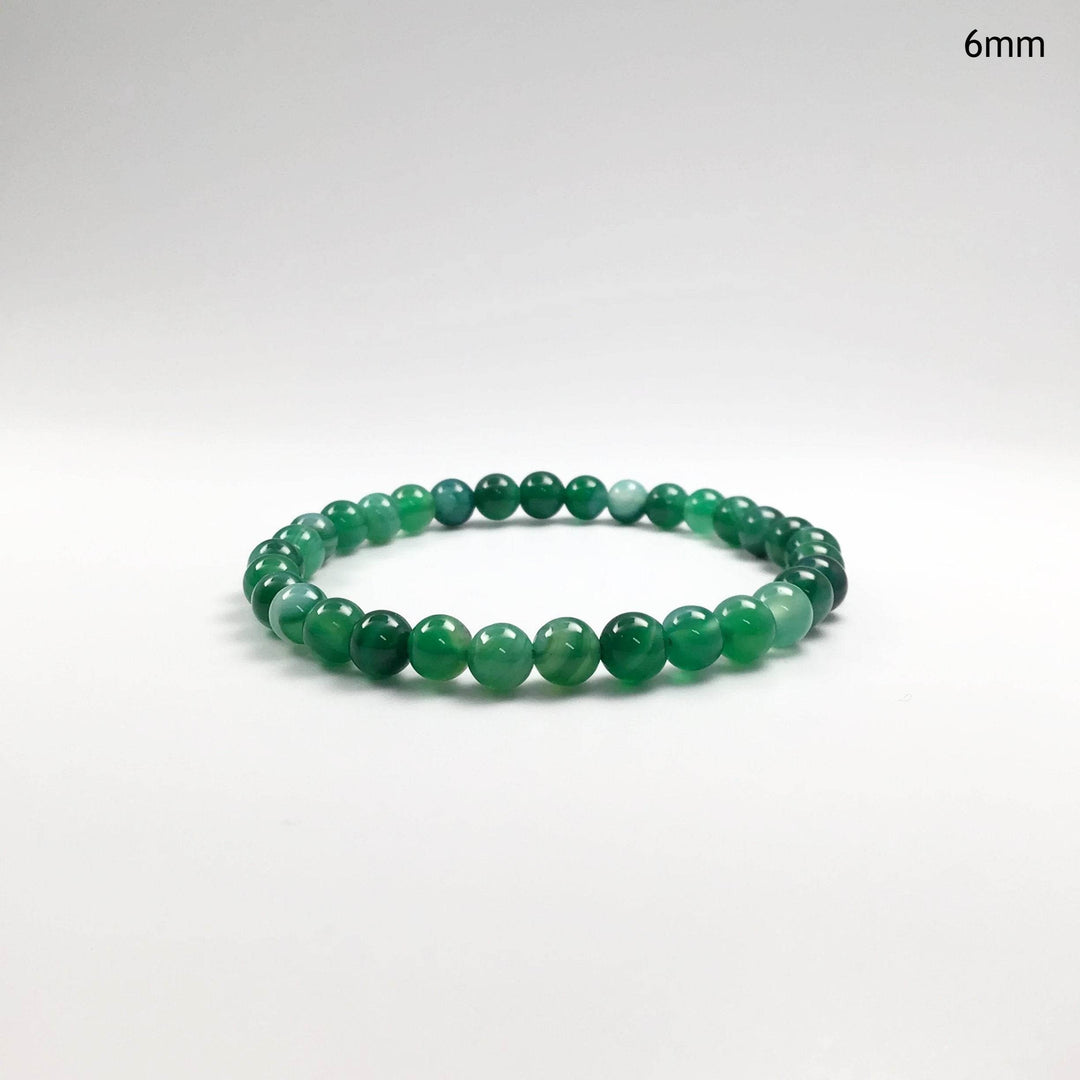 Banded Green Agate Beaded Bracelet - Rocks and Gems Canada