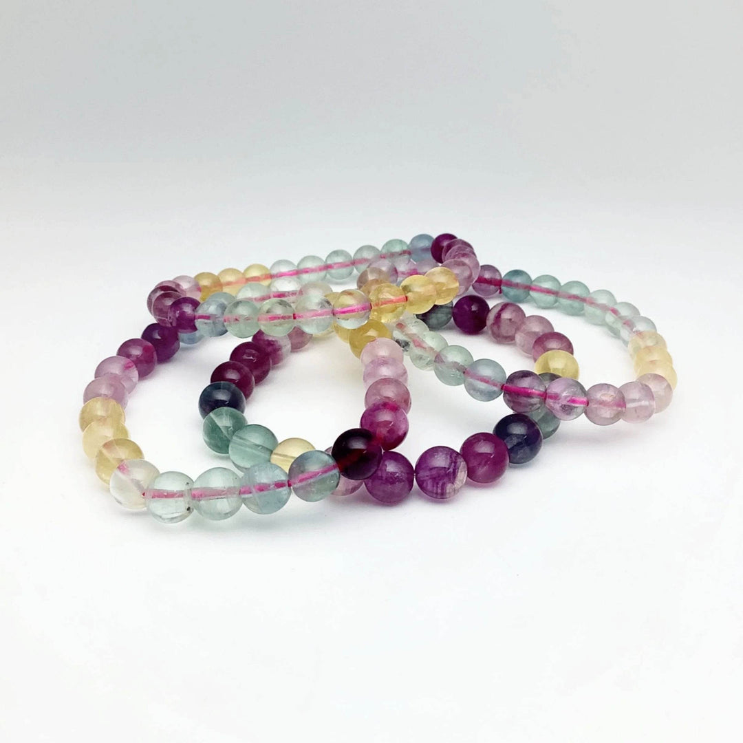 Rainbow Fluorite Beaded Bracelet - Rocks and Gems Canada