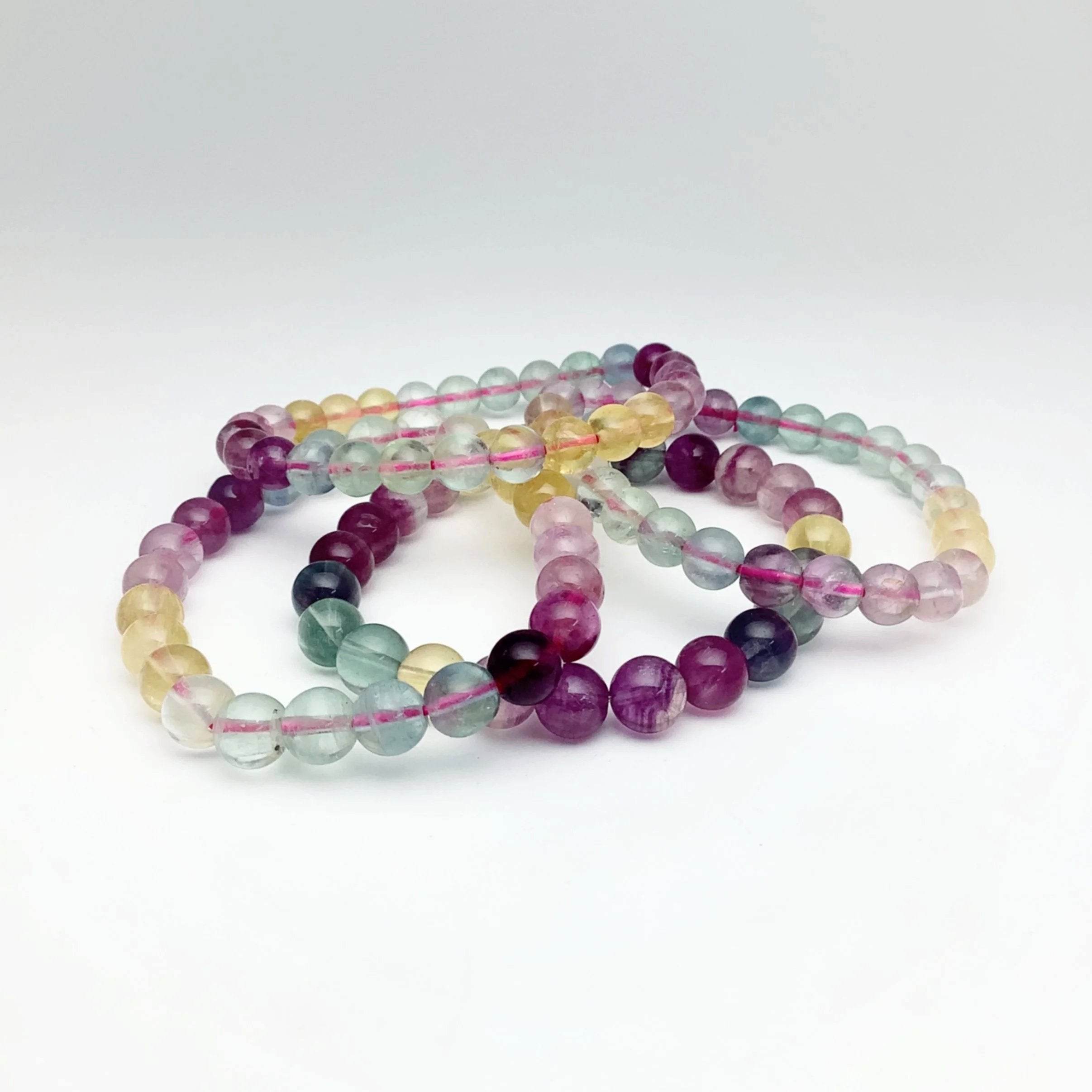 Rainbow Fluorite Beaded Bracelet - Rocks and Gems Canada