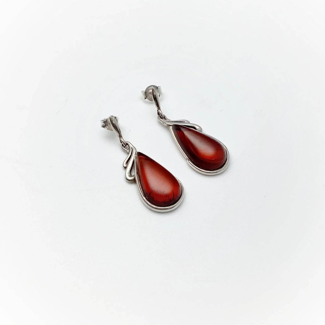 Cherry Amber Stud Earrings - Rocks and Gems Canada