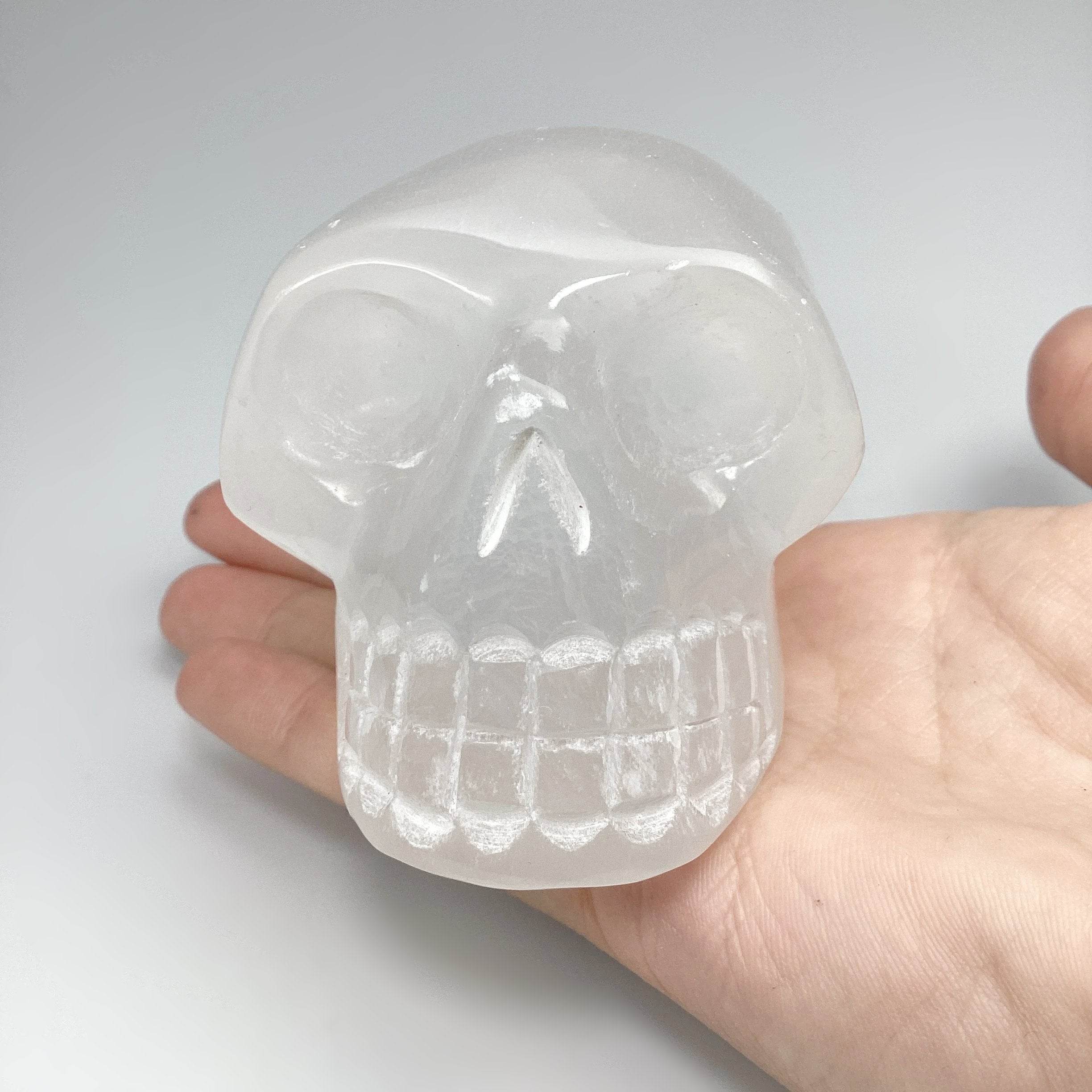 Carved Selenite Skull - Rocks and Gems Canada