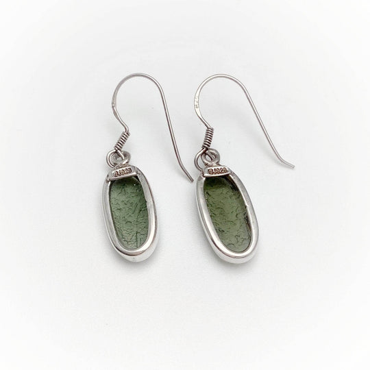 Moldavite Dangle Earrings - Rocks and Gems Canada